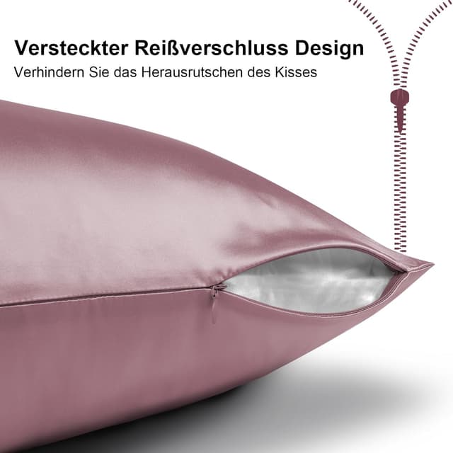 Detalle 2 de Ravmix 2er Set Seidenkissenbezug 40x80