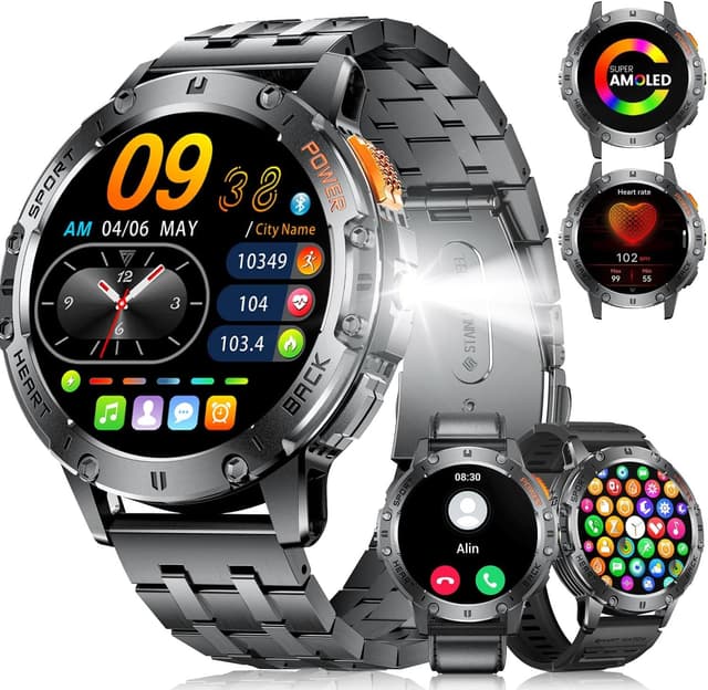 Detalle de LIGE 1.43" Military Smart Watch