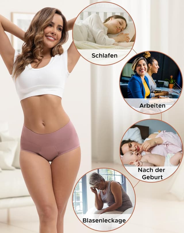 Detalle 1 de Culotte menstruelle INNERSY Flux trois (lot de 3) bambou lavable – flux abondant