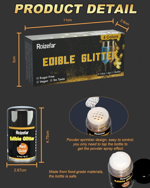 Thumbnail 2 de Roizefar Essbares Glitzer Set 4 g đ°