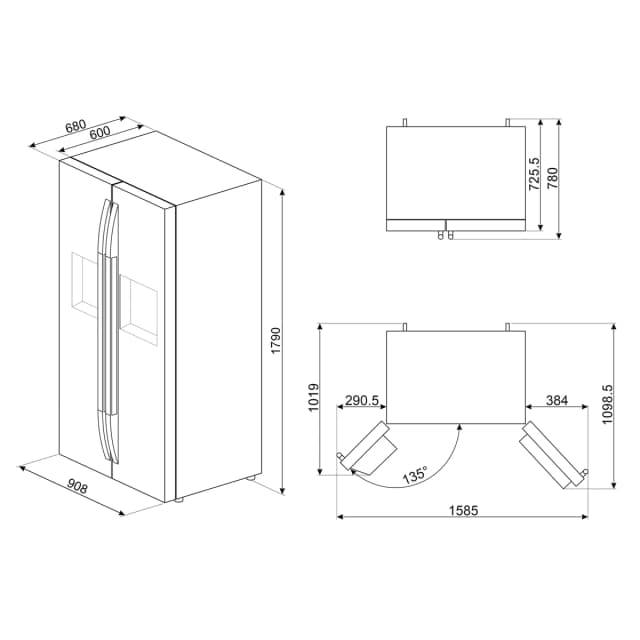Thumbnail 2 de Smeg SBS63XDE Frigorífico Americano 580 L No Frost