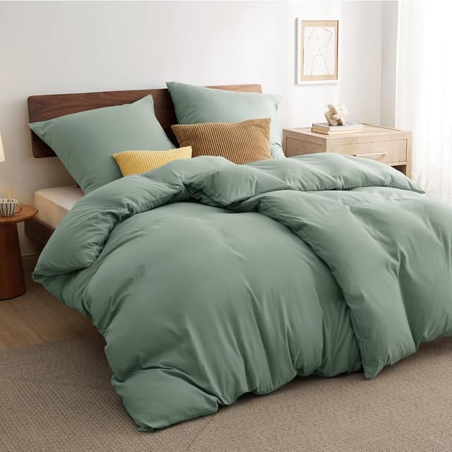 Detalle 2 de BEDSURE Bettwäsche 135x200 4‑teilig Salbeigrün