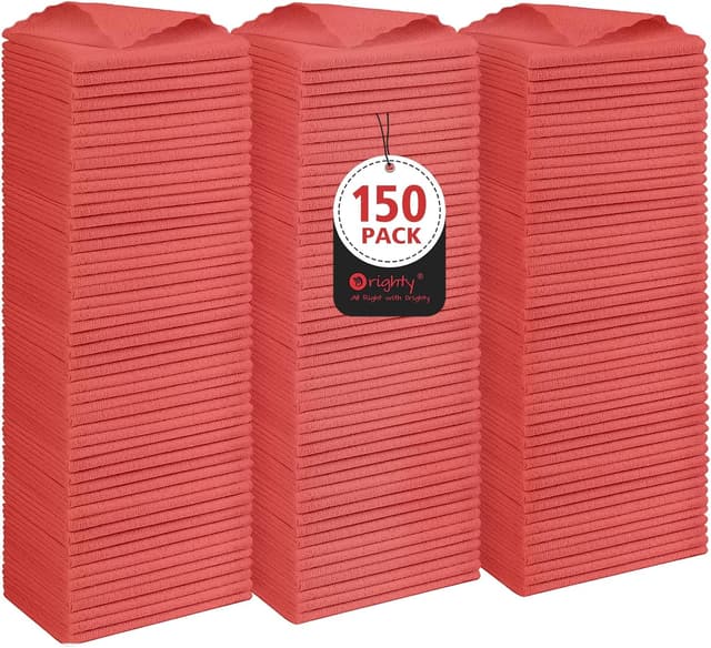 Detalle de Orighty Cleaning Cloths Bulk (150-Pack) Microfiber Shop Rags, Lint-Free Reusable Towels for Cars, Kitchen & Workbenches