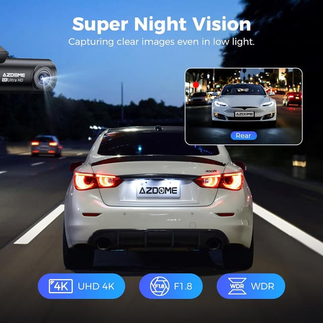 Thumbnail 4 de AZDOME 4K Dash Cam Front and Rear 64GB