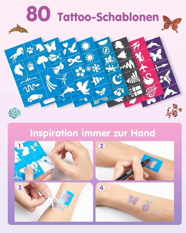 Thumbnail 4 de Lictin Tattoostifte Kinder 16 Farben Tattoo Set 🎨