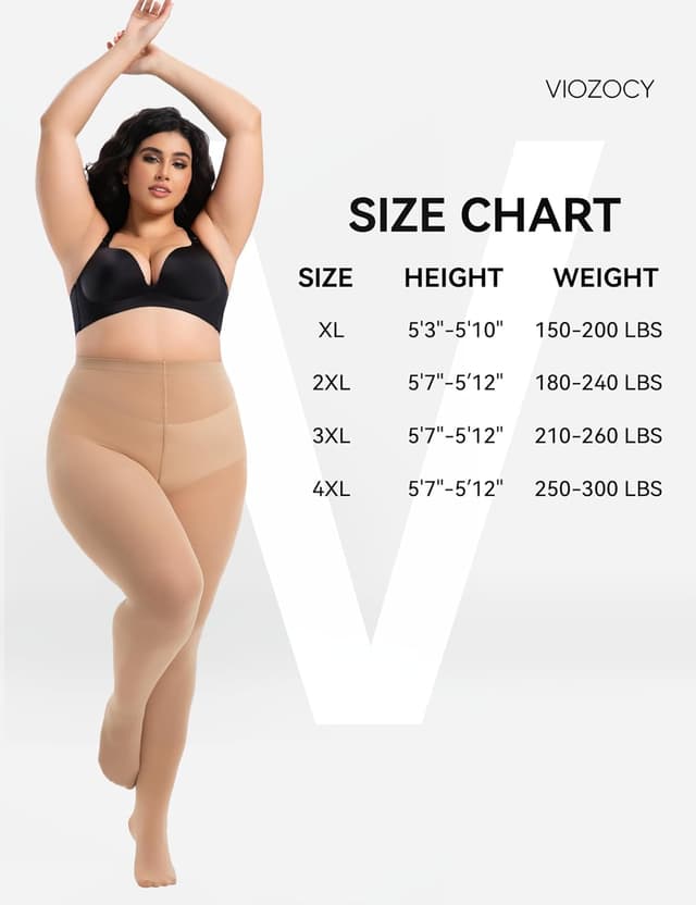 Thumbnail 6 de Viozocy Collant Donna Taglie Forti Vita Alta XL‑4XL