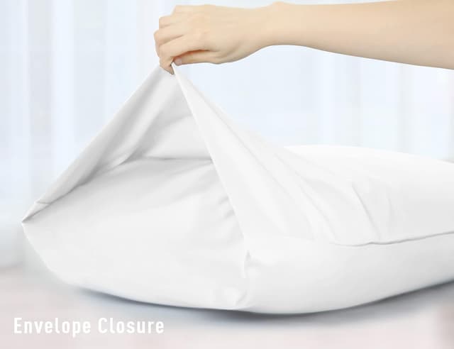 Detalle de FreshFit Sunflower 100% Cotton Body Pillowcase (20×54 inches) with Envelope Closure, 1-Pack, White