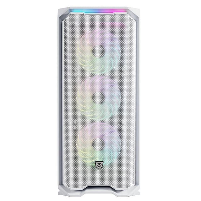 Detalle 2 de Nfortec Krater X caja ATX blanca con 4 ventiladores