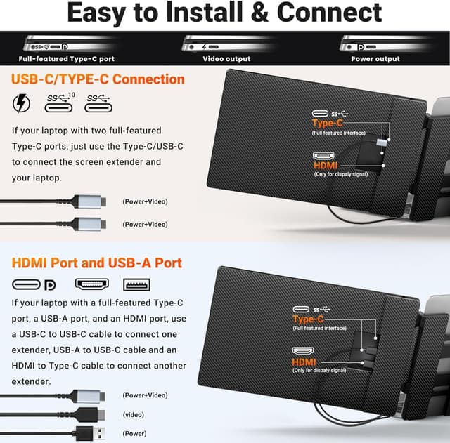 Thumbnail 3 de Cevaton Laptop Bildschirm Extender 14Zoll