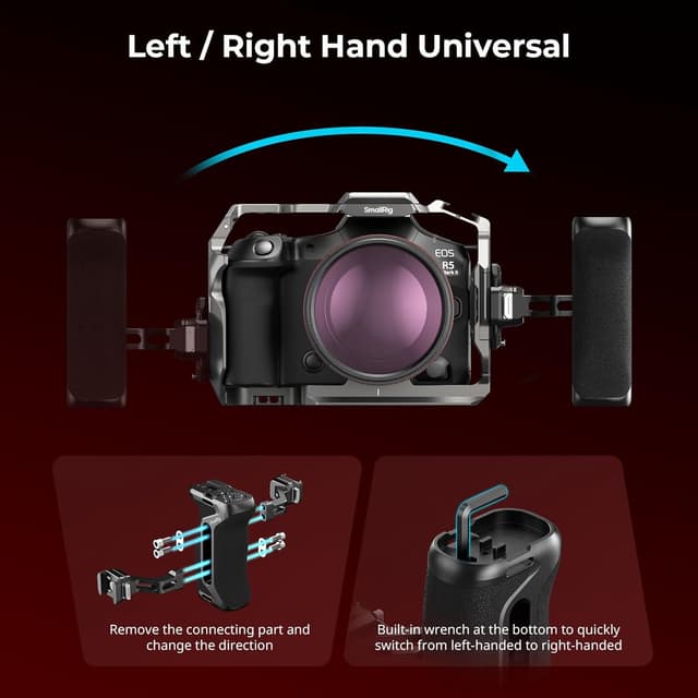 Detalle 2 de SmallRig HawkLock H21 QR Seitengriff Side Handle mit NATO-Schiene – 5633 (36 mm höhenverstellbar, für Links oder Rechtshänder)