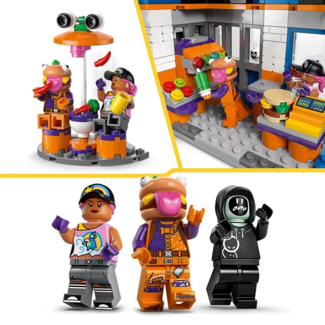 Detalle de LEGO Fortnite Durrr Burger Restaurant 77076 – Bau- und Spielset mit Grill, Theke und Burger-Logo