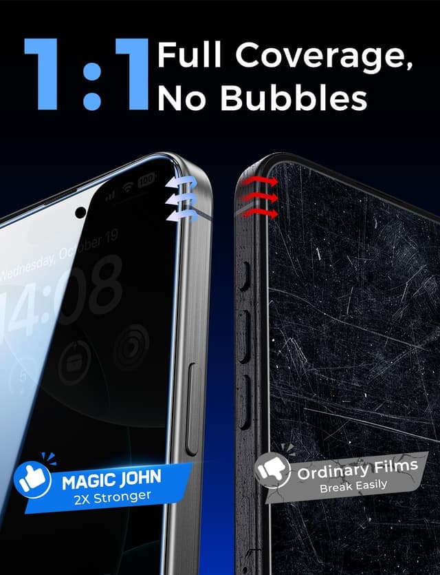 Thumbnail 6 de MAGIC JOHN Privacy Screen Protector iPhone 16 Pro Max