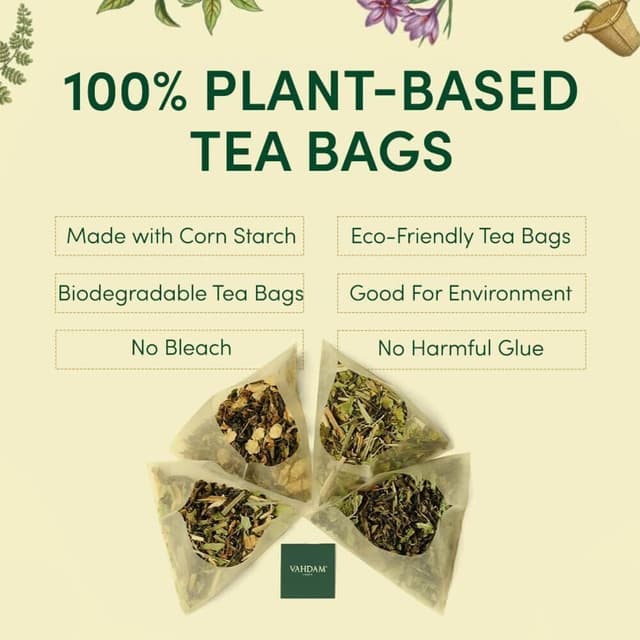 Detalle 2 de VAHDAM Caja de Regalo Té Verde 🌿 80 Bolsas Piramidales