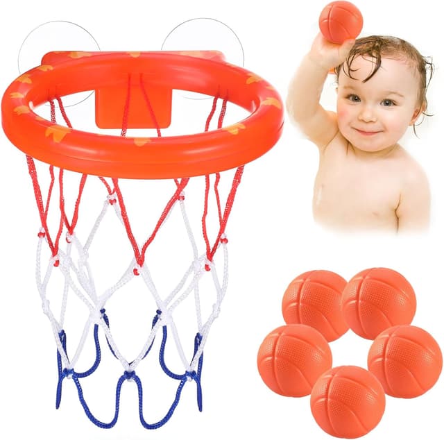 Detalle de Baby Badewannenspielzeug 5 Bälle Basketballkorb