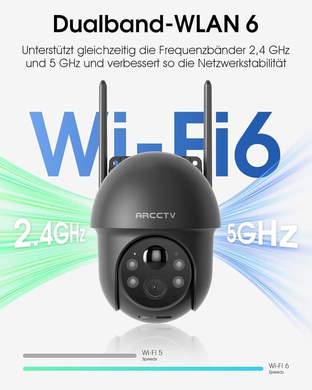 Detalle 2 de ARCCTV 4MP Solar WLAN Kamera für Außen