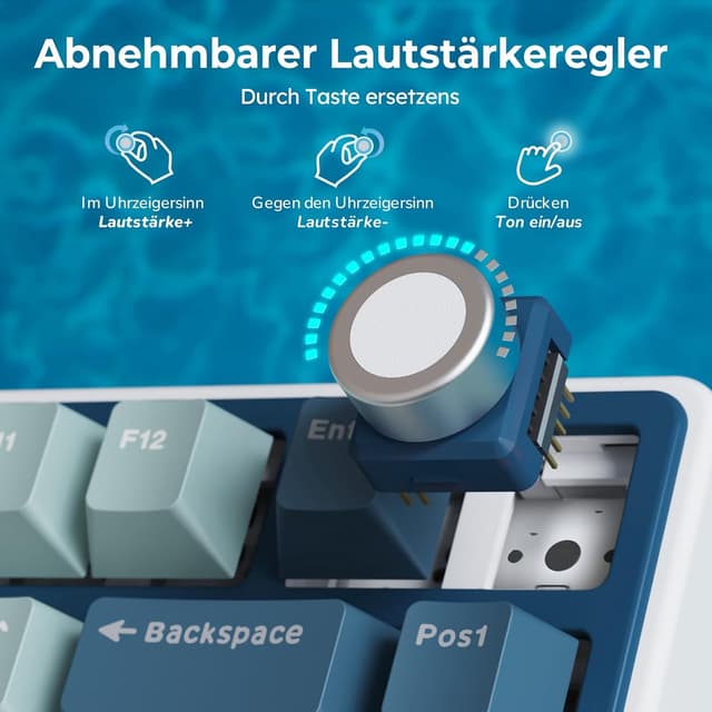 Detalle de RK ROYAL KLUDGE R75 mechanische Tastatur 75% ⌨