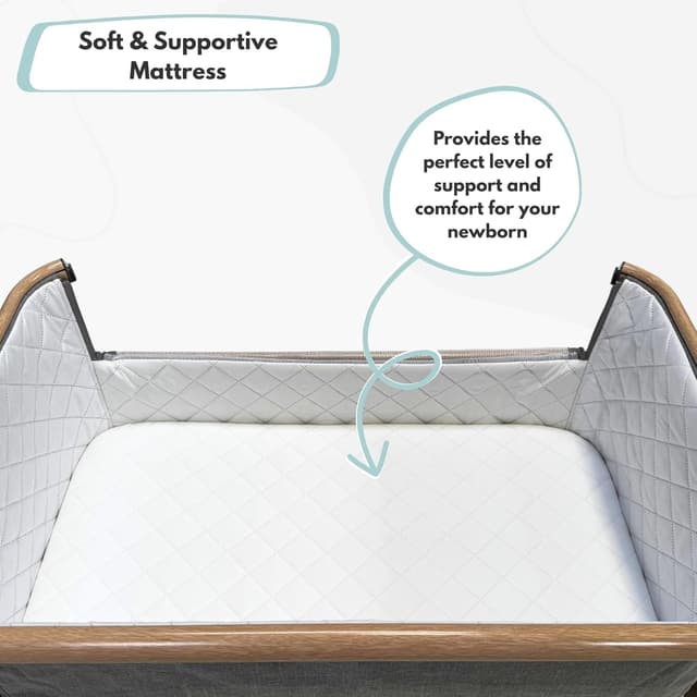 Thumbnail 4 de Venture Sona Bedside Crib adjustable co‑sleeper bassinet for 0–6 months