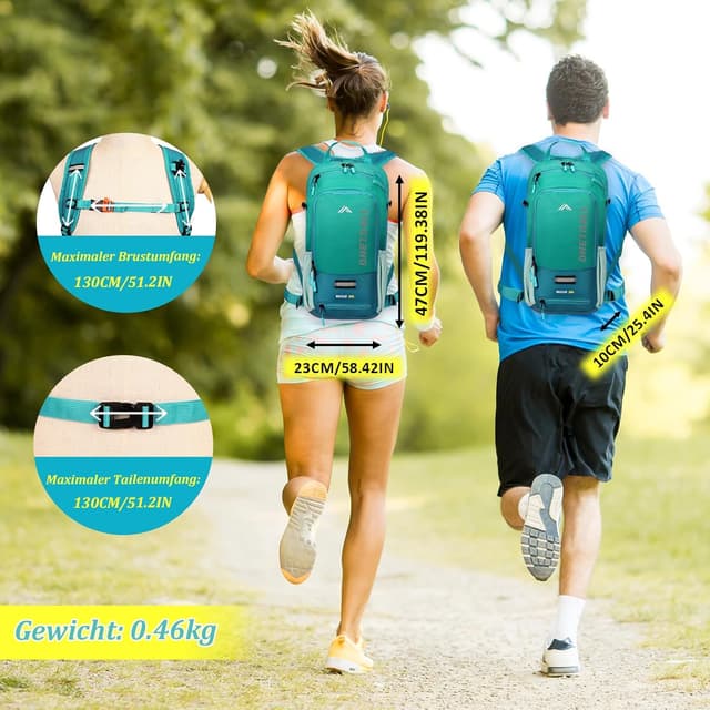 Detalle 2 de ONETOALL Fahrradrucksack 10L Kleinrucksack