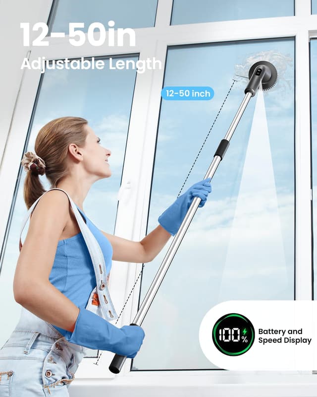 Detalle de Leebein Electric Spin Scrubber (2026 Upgraded) with 7 Brush Heads, IPX7 & Extendable Handle