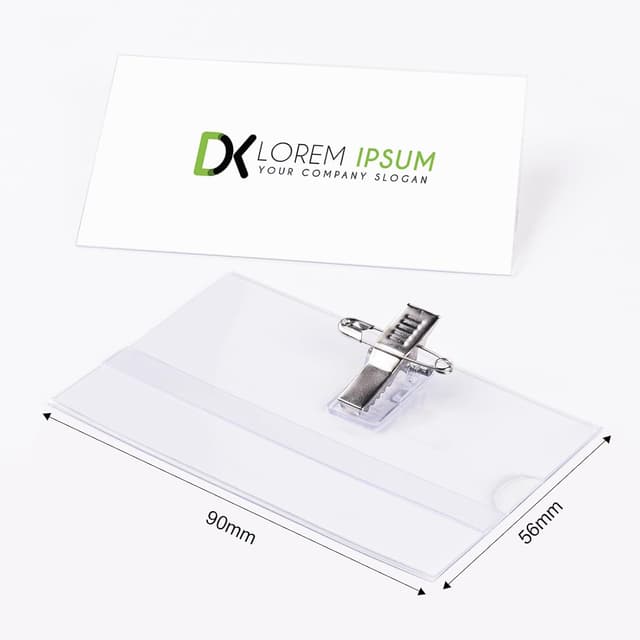 Detalle 2 de Vicloon Name Badges with Clip and Pin (50 Clear Badge Holders) – waterproof PVC ID card holders for staff, school and events