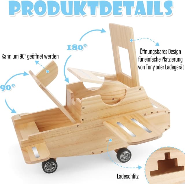 Detalle 2 de Magnetisches Holzregal für Toniebox 2/1 & Tonies – Regal kompatibel (Wooden Flugzeug)