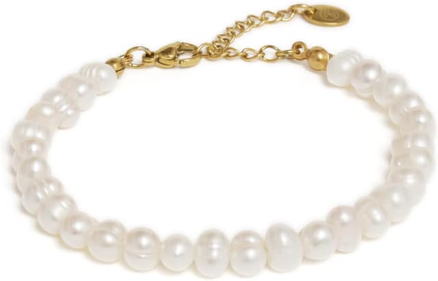 Detalle de BERGERLIN Perlenarmband mit vergoldetem Verschluss & Echtheitszertifizierung für Damen und Herren