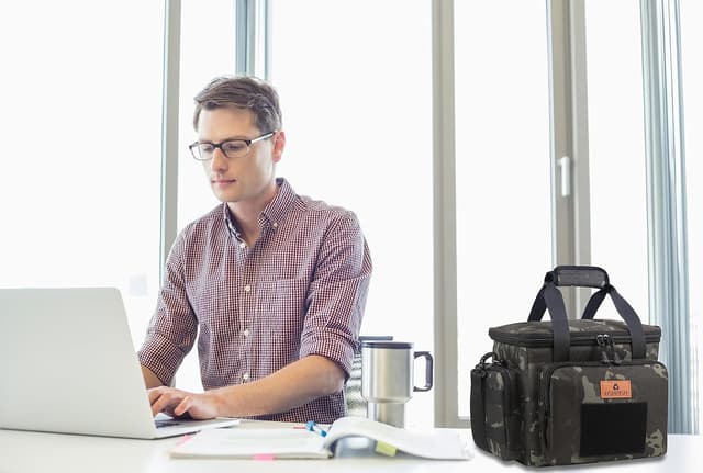 Detalle de HSHRISH 12L Tactical Lunch Bag (camo) – waterproof insulated cooler with MOLLE side pocket