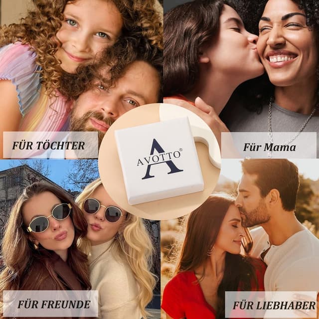 Detalle 1 de Avotto 925 Silber Armband für Damen & Mädchen – hypoallergene gold-layere Optik, verstellbar und stapelbar