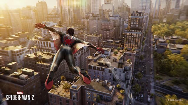 Detalle de Sony Marvel’s Spider-Man 2 sur PS5 (version physique sur CD) – Jeu d’action 1 joueur, PEGI 16, en français