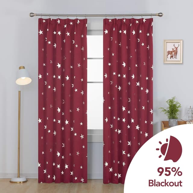 Detalle 2 de Deconovo blackout curtains set of 2 132x242