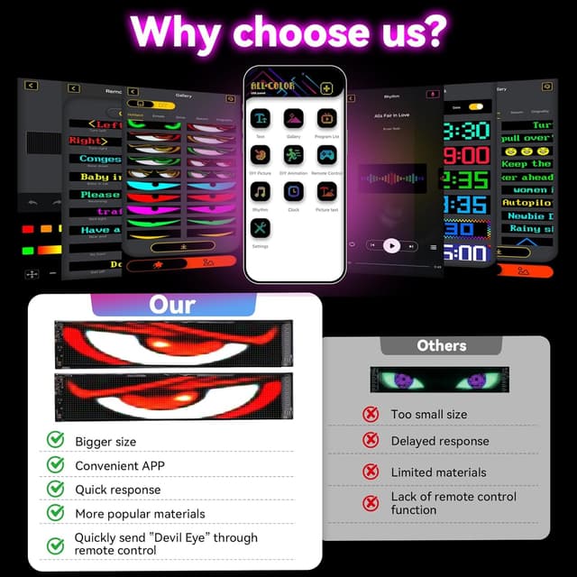 Thumbnail 2 de Strixorn 2 occhi diavolo LED monocromi per auto 12x60 cm