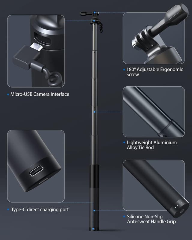 Detalle 2 de WOLFANG GB2200 selfie stick 2600mAh