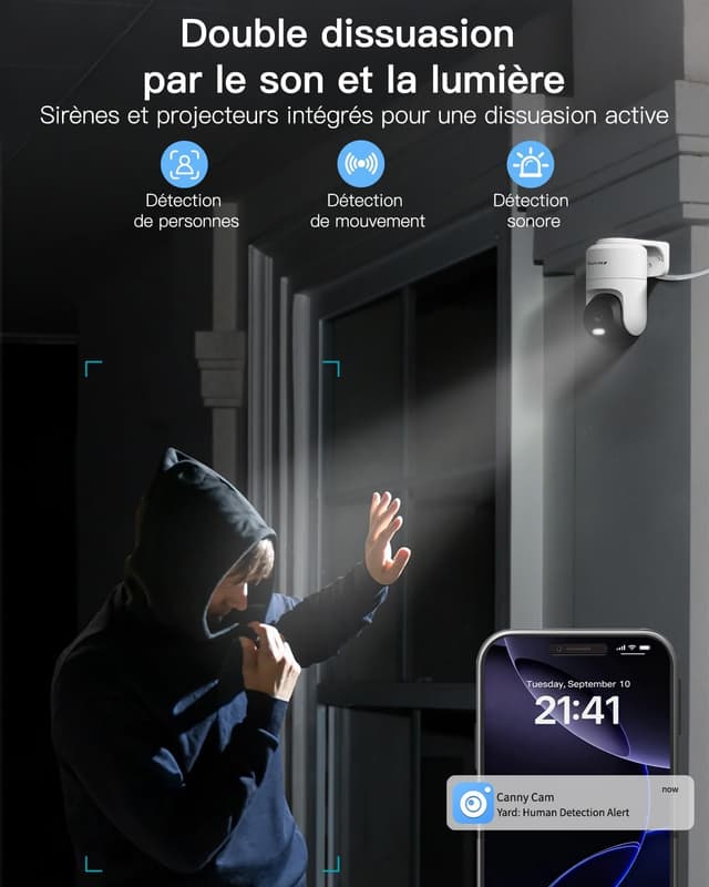 Detalle 2 de Caméra WiFi extérieure 2,5K 360° PT