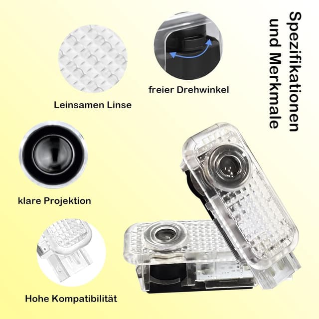 Detalle 2 de Krewua Confezione 2 luci proiettore logo porte