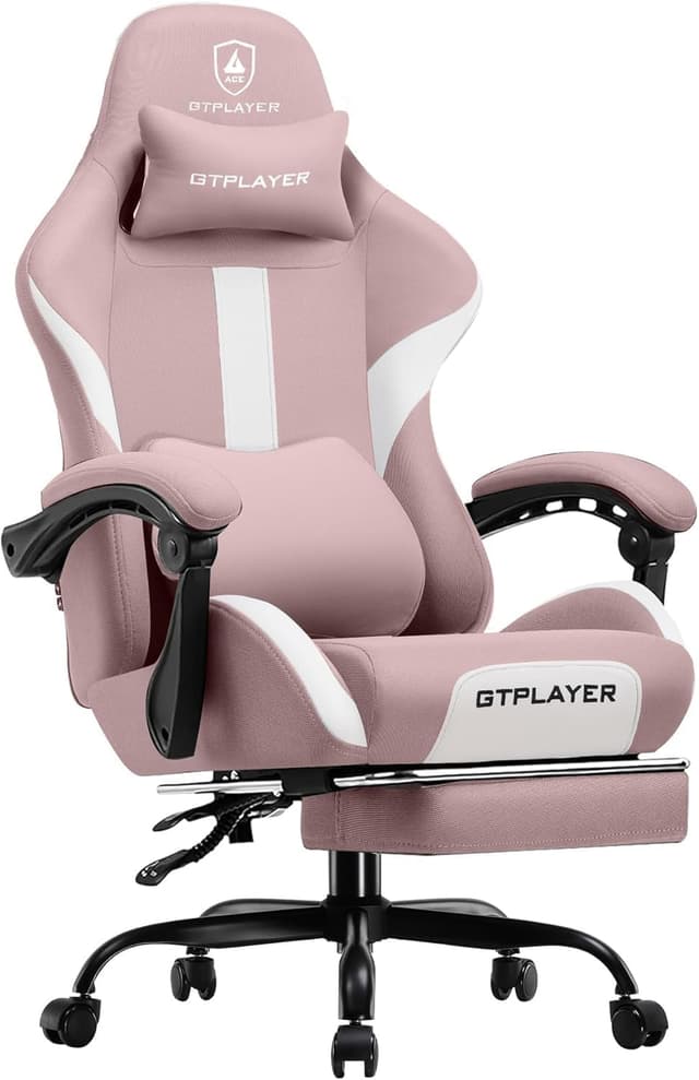 Detalle de GTPLAYER sedia gaming ergonomica rosa
