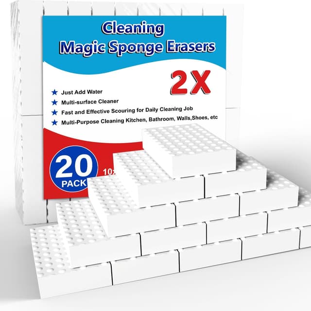 Detalle de SmilinFit Magic Sponge Erasers (20 Pack, 2X Density) Melamine Foam Cleaning Pads