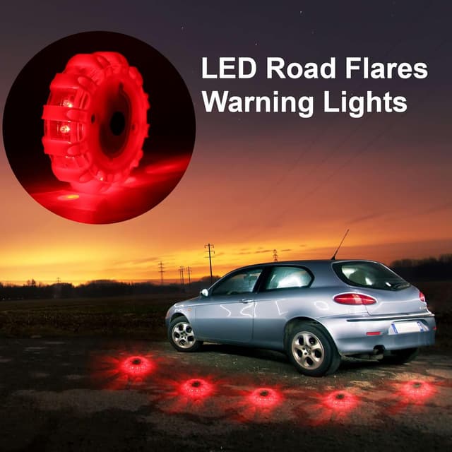 Detalle de Wowlela LED road flares, 6 pack safety lights