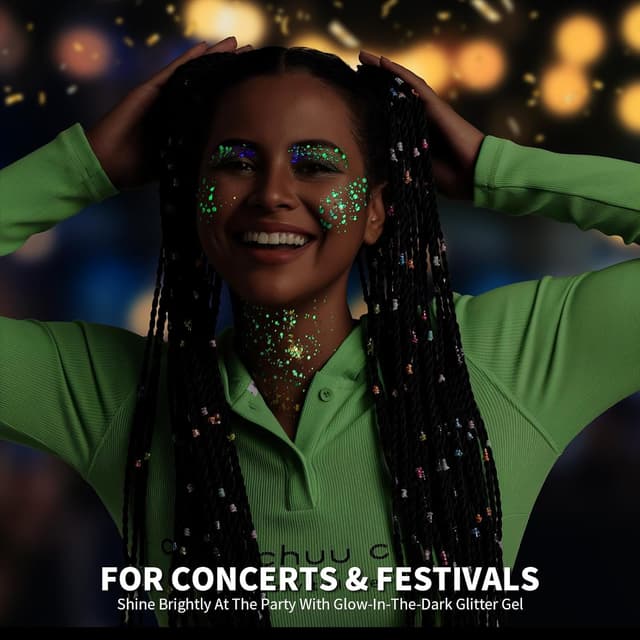 Detalle de Teenitor 6-Color Glow in the Dark Glitter Gel (Face, Body, Hair)