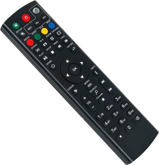 Detalle de VINABTY replacement remote control for ZOOMTAK Media Box (models K3 V+ / U+ / Upro T8+ / H8+ and more)