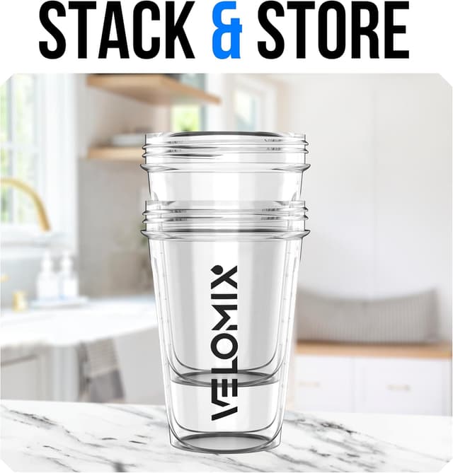 Detalle 2 de VELOMIX 2 Pack Protein Shaker Bottles (up to 600ml) with Wire Mixballs