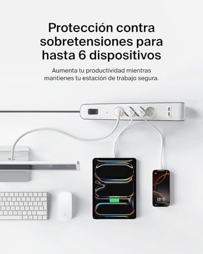 Thumbnail 1 de Belkin Regleta 4 tomas y 2 USB-A ⚡ Protección eléctrica
