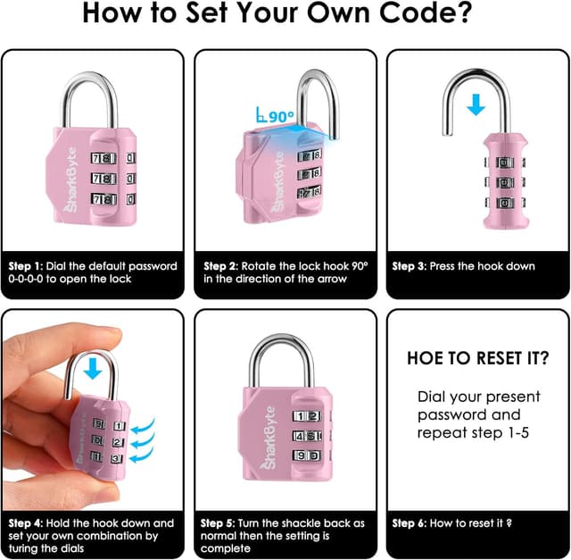 Thumbnail 6 de SharkByte Small luggage locks 3 dial