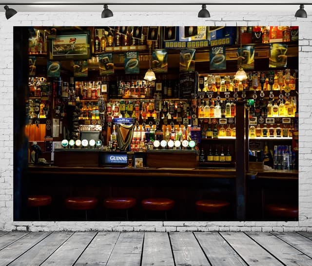 Detalle de CORFOTO 9x6ft Fabric Irish Capital The Temple Bar Interior backdrop for photo studio