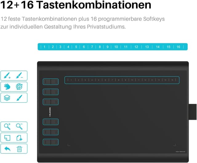Detalle 2 de HUION Inspiroy H1060P Grafiktablett 10×6,25 Zoll 🎨