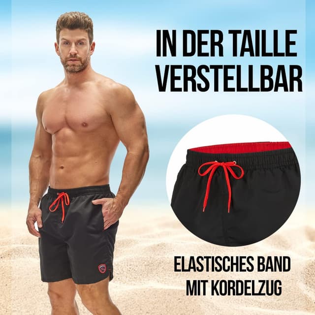 Detalle 2 de Zagano Herren-Badeshorts schnelltrocknend S-6XL