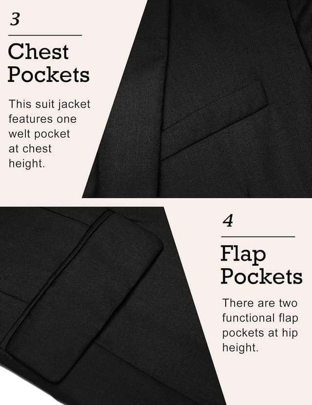 Thumbnail 4 de COOFANDY Mens Sport Coat Casual Blazer One-Button Jacket