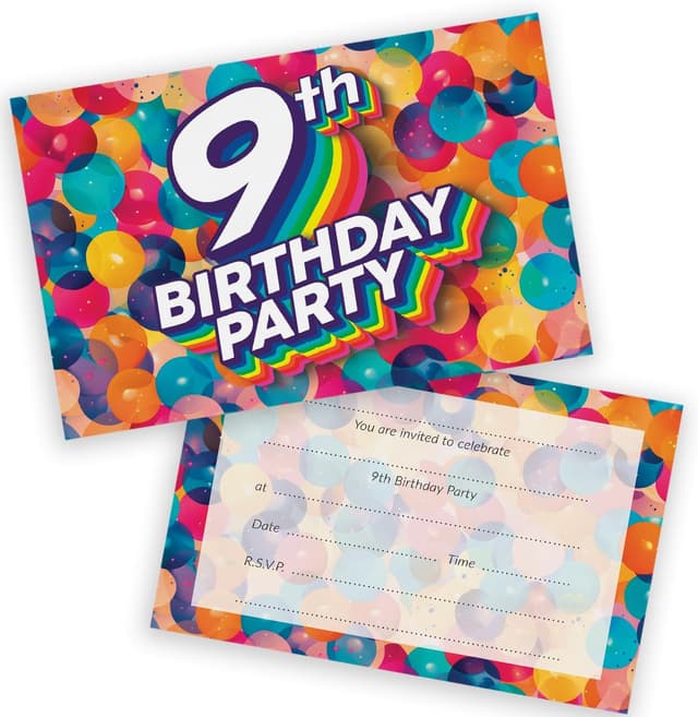 Imagen de 9th Birthday Party Invitations Kids 36 Pack en OfertitasTOP