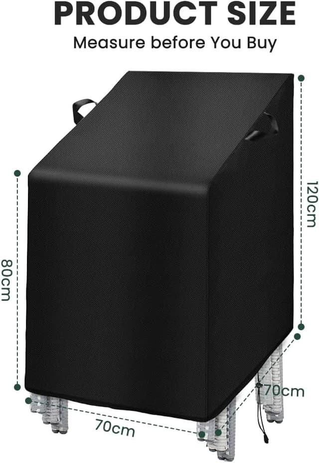 Detalle de OFFCUP Copertura per sedie impilabili da giardino in tessuto Oxford 210D impermeabile anti-UV 70x70x80/120 cm