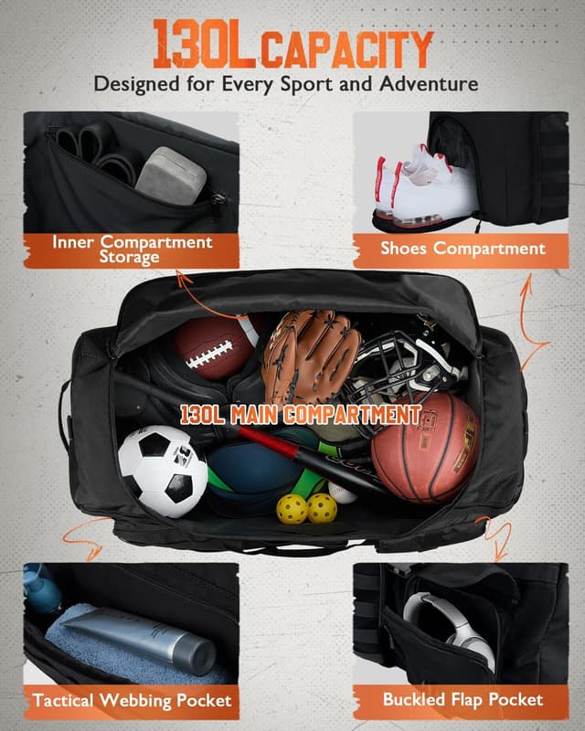 Detalle de Gonex Sporttasche 130 l mit MOLLE