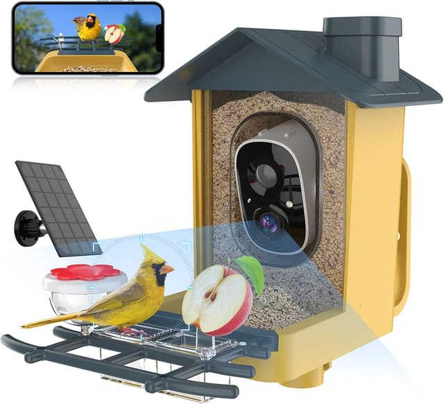 Detalle de oddkont Bird Feeder with Camera 2K smart feeder